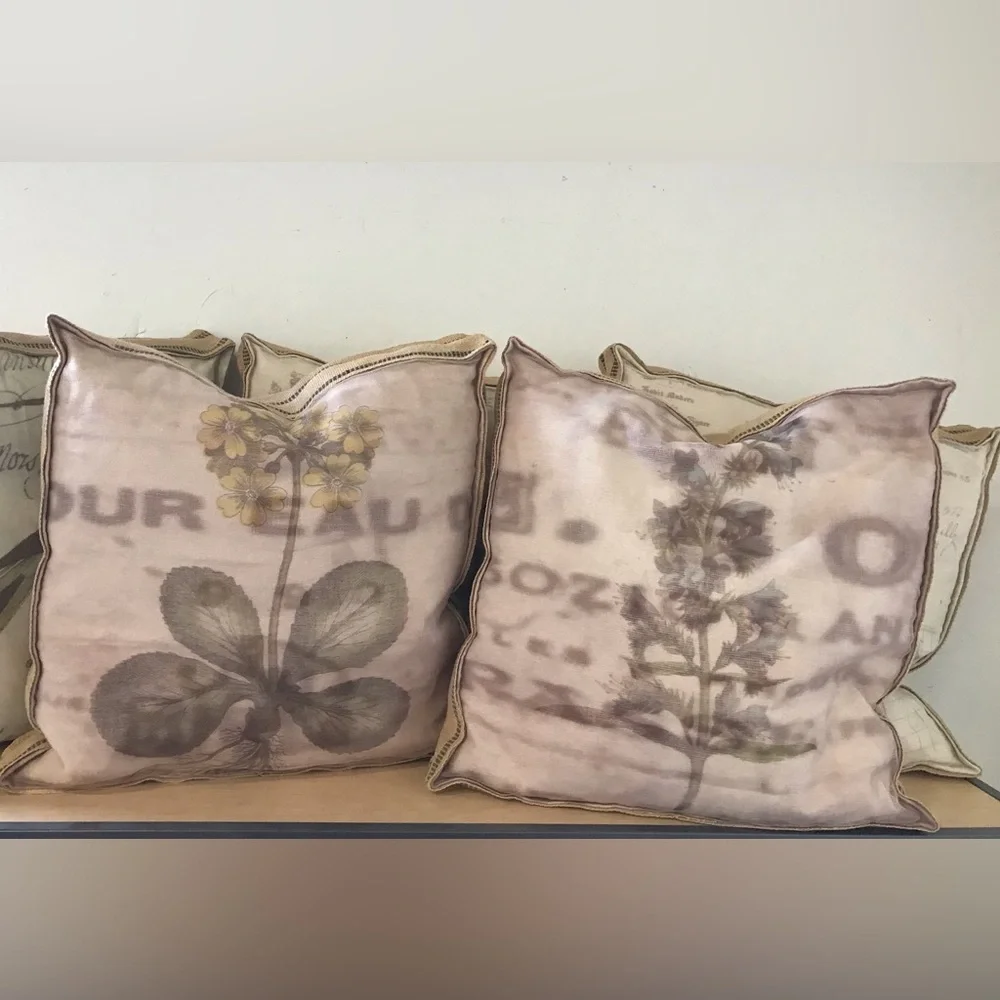 NWOT French Naturalist Botanical Box Pillow
